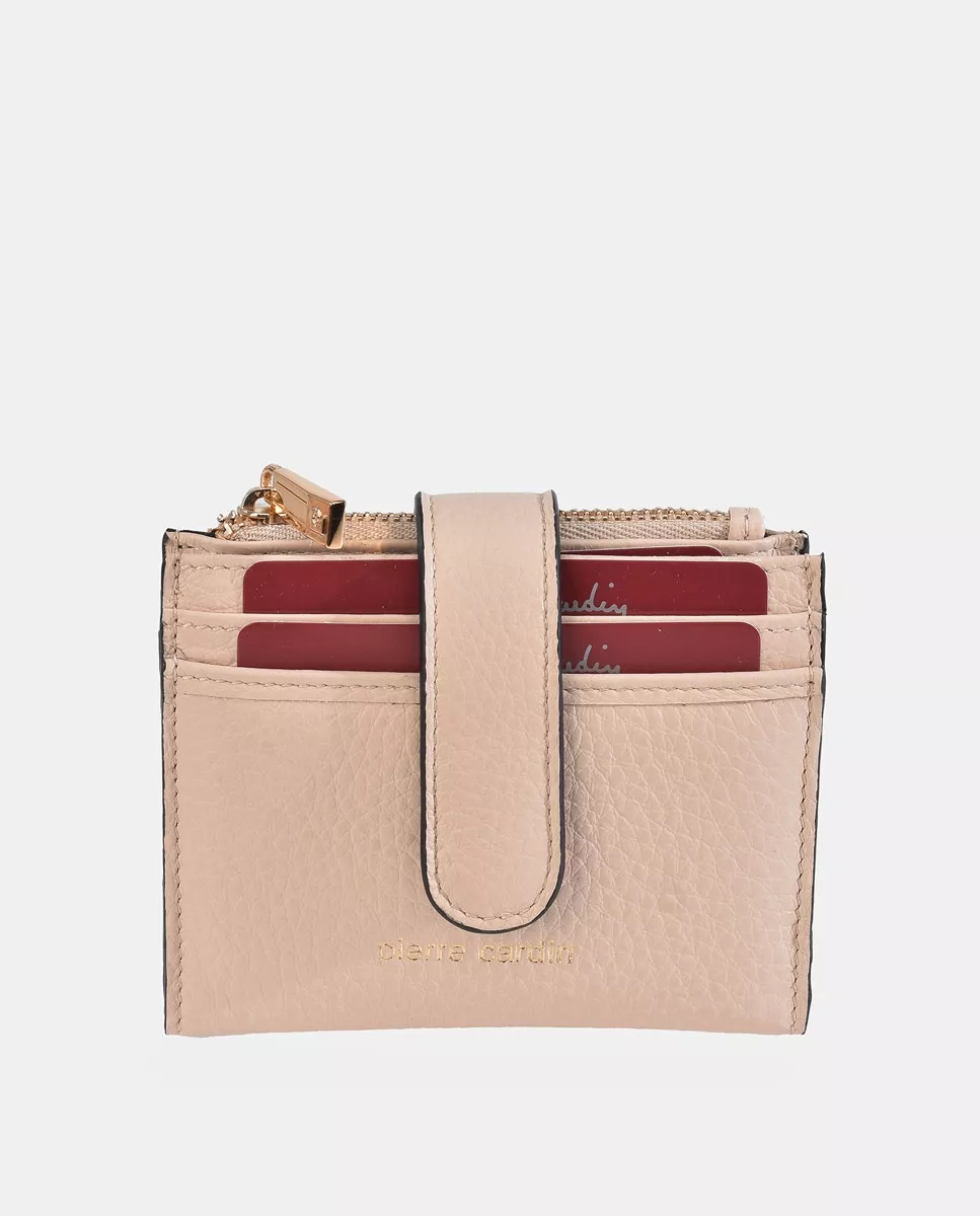 Pierre Cardin - Tarjetero De Piel Beige barato