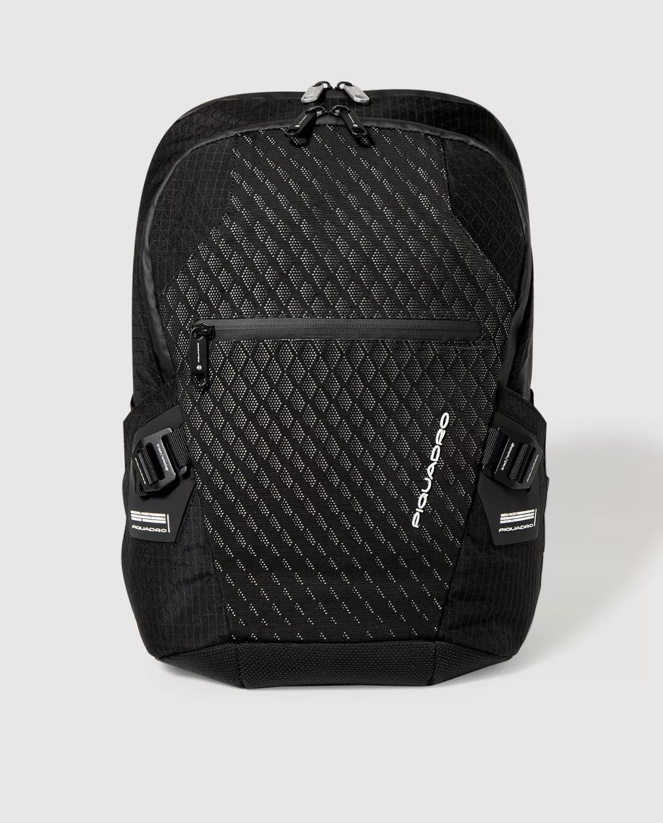 Piquadro - Mochila De Hombre En Negro Con Doble Compartimento De Cremallera Y Espacio Para Portátil barato