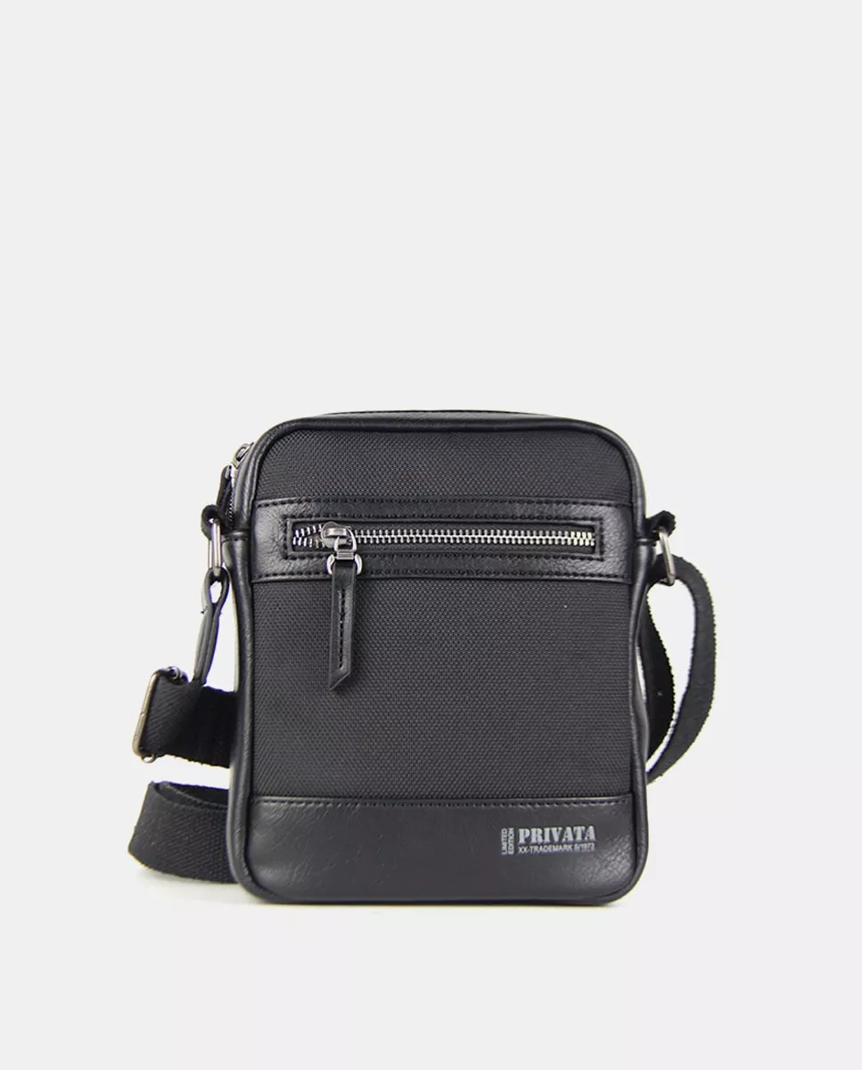 Privata - Bandolera En Ecopiel En Negro Con Cremallera En Oferta Privata - Bandolera En Ecopiel En Negro Con Cremallera Barato