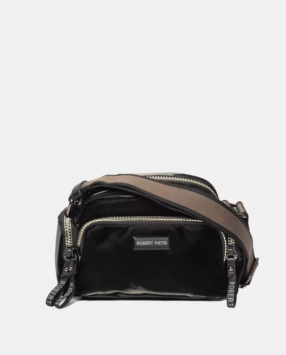 Robert Pietri - Bandolera Mediana En Negro Con Bolsillos Exteriores En Oferta Robert Pietri - Bandolera Mediana En Negro Con Bolsillos Exteriores Barato