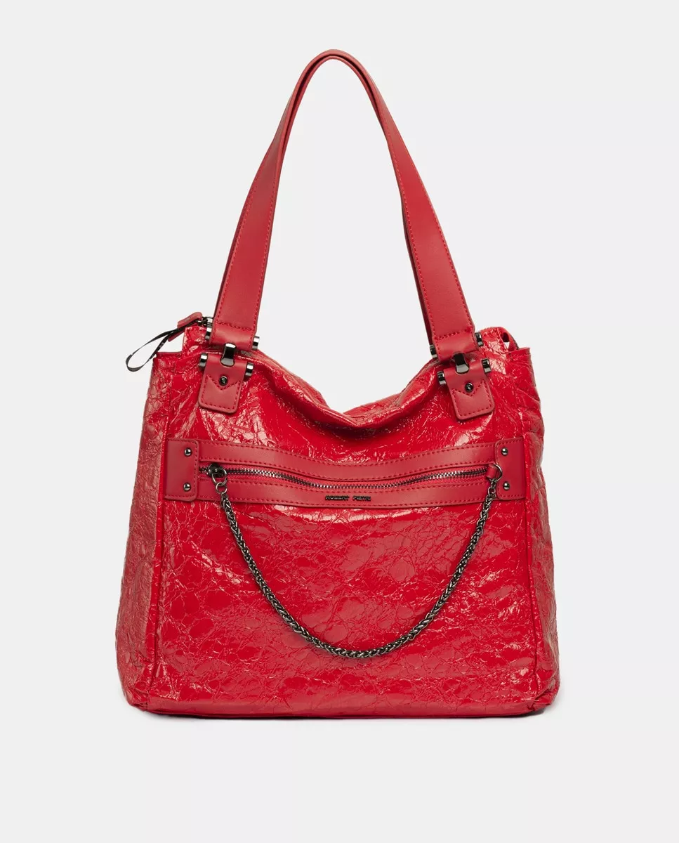 Robert Pietri - Bolso Shopping Rojo Con Cremallera barato