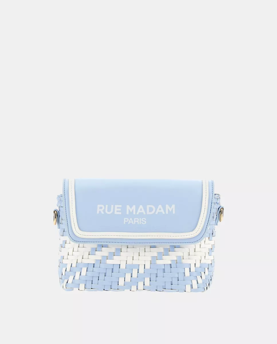 Rue Madam - Bandolera Mini De Piel Sintética Con Cuadros Vichy En Azul barato