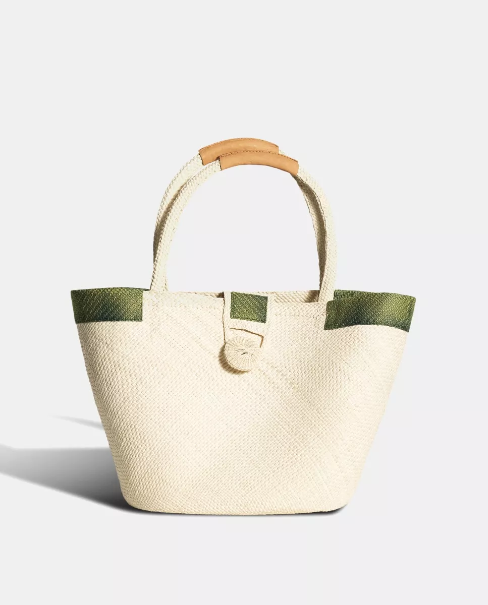 Sabbai Bolsos - Capazo De Palma En Natural Con Detalles A Contraste En Oferta Sabbai Bolsos - Capazo De Palma En Natural Con Detalles A Contraste Barato
