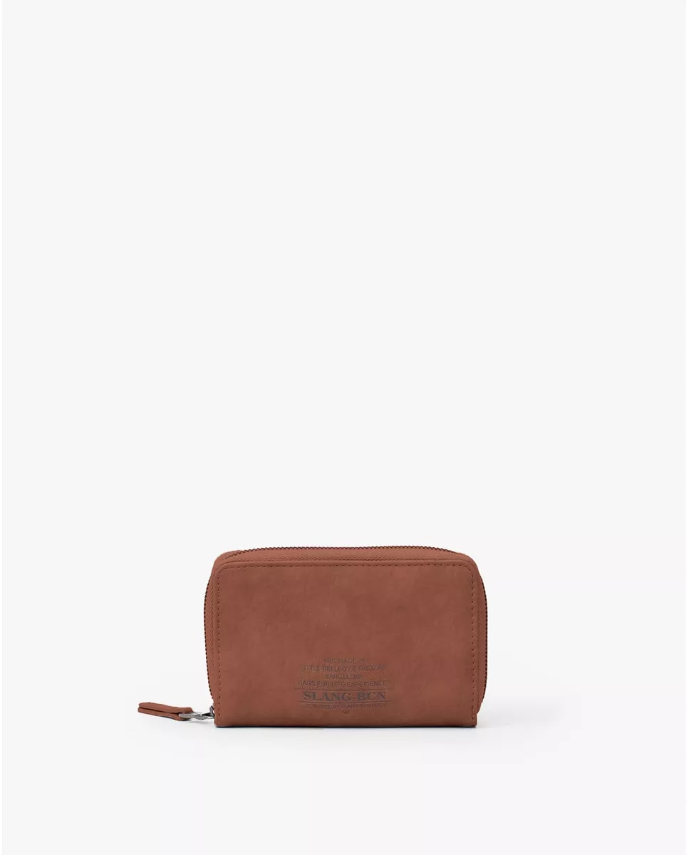 Slang - Cartera Mediana Efecto Piel En Marrón Claro Con Múltiples Departamentos En Oferta Slang - Cartera Mediana Efecto Piel En Marrón Claro Con Múltiples Departamentos Barato