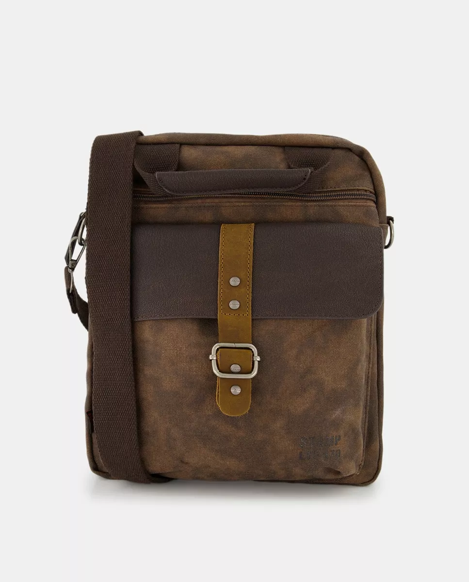 Stamp - Bandolera Convertible En Mochila En Marrón Con Bolsillos Exteriores barato