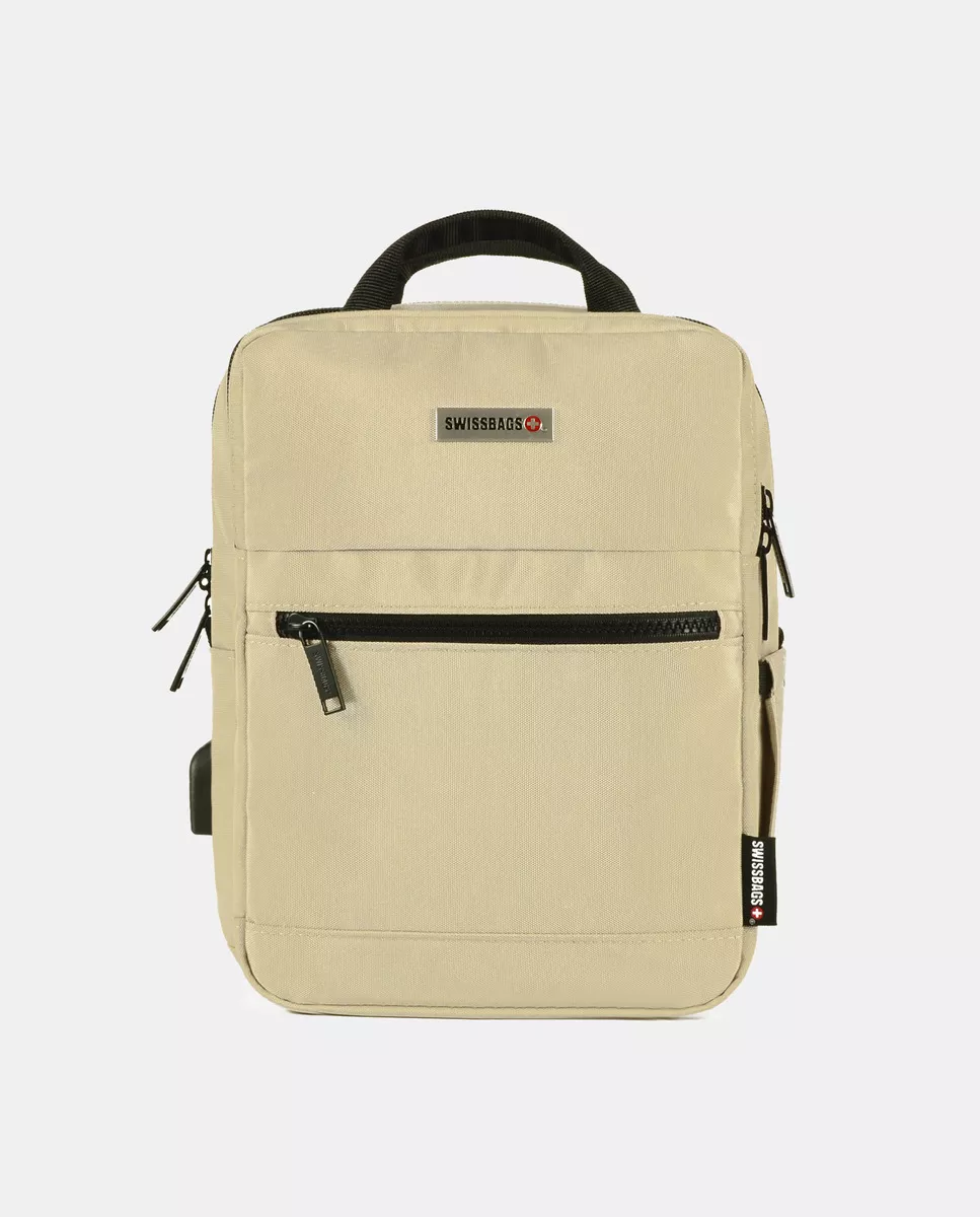 Swissbags - Mochila En Beige Con Bolsillo Antirrobo Y Cierre Cremallera barato