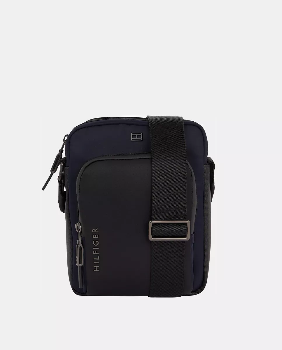 Tommy Hilfiger - Bandolera De Nylon En Azul Marino Y Bolsillos En Negro barato
