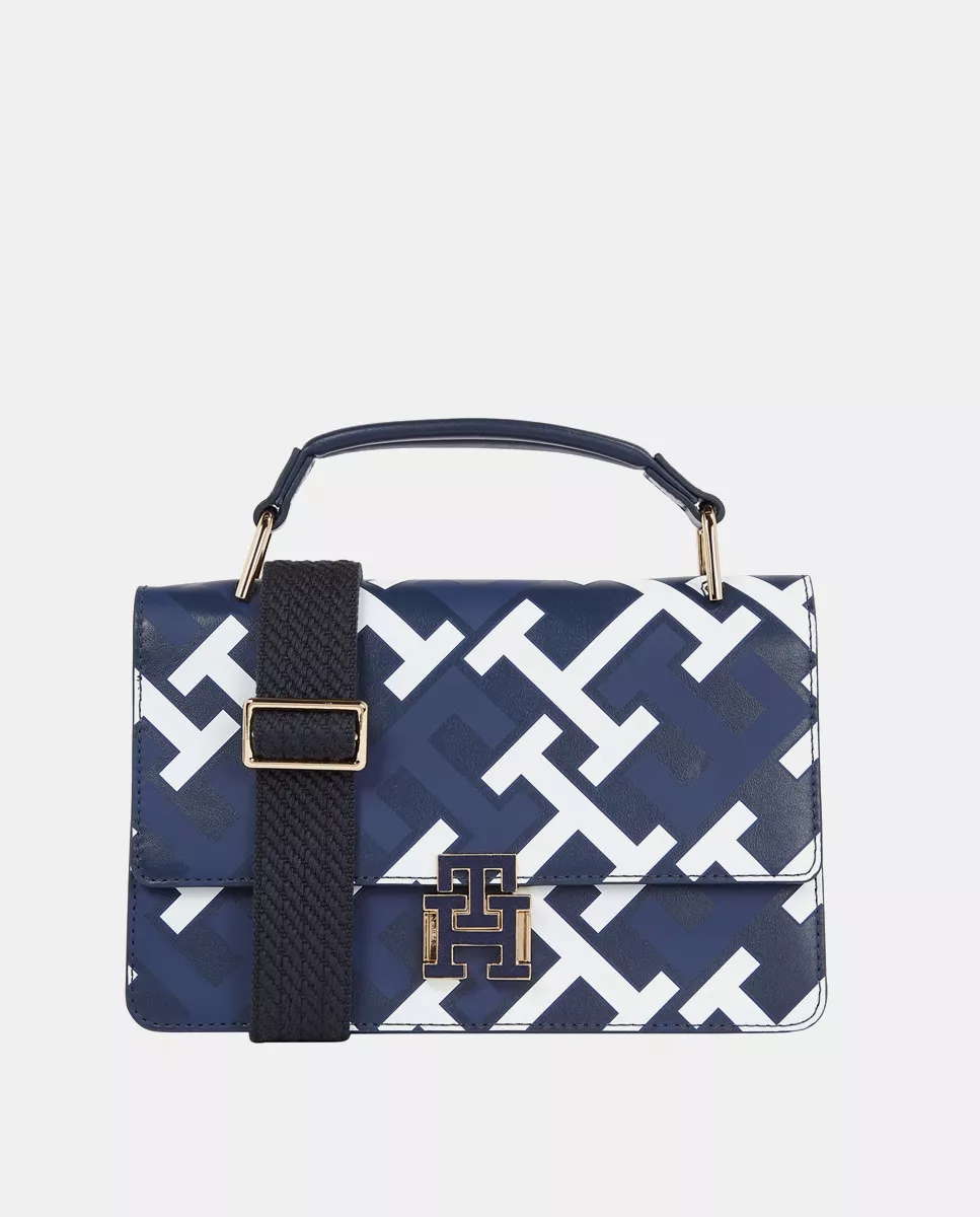 Tommy Hilfiger - Bolso De Mano Mediano De Piel Con Monograma De La Marca Multicolor En Oferta Tommy Hilfiger - Bolso De Mano Mediano De Piel Con Monograma De La Marca Multicolor Barato