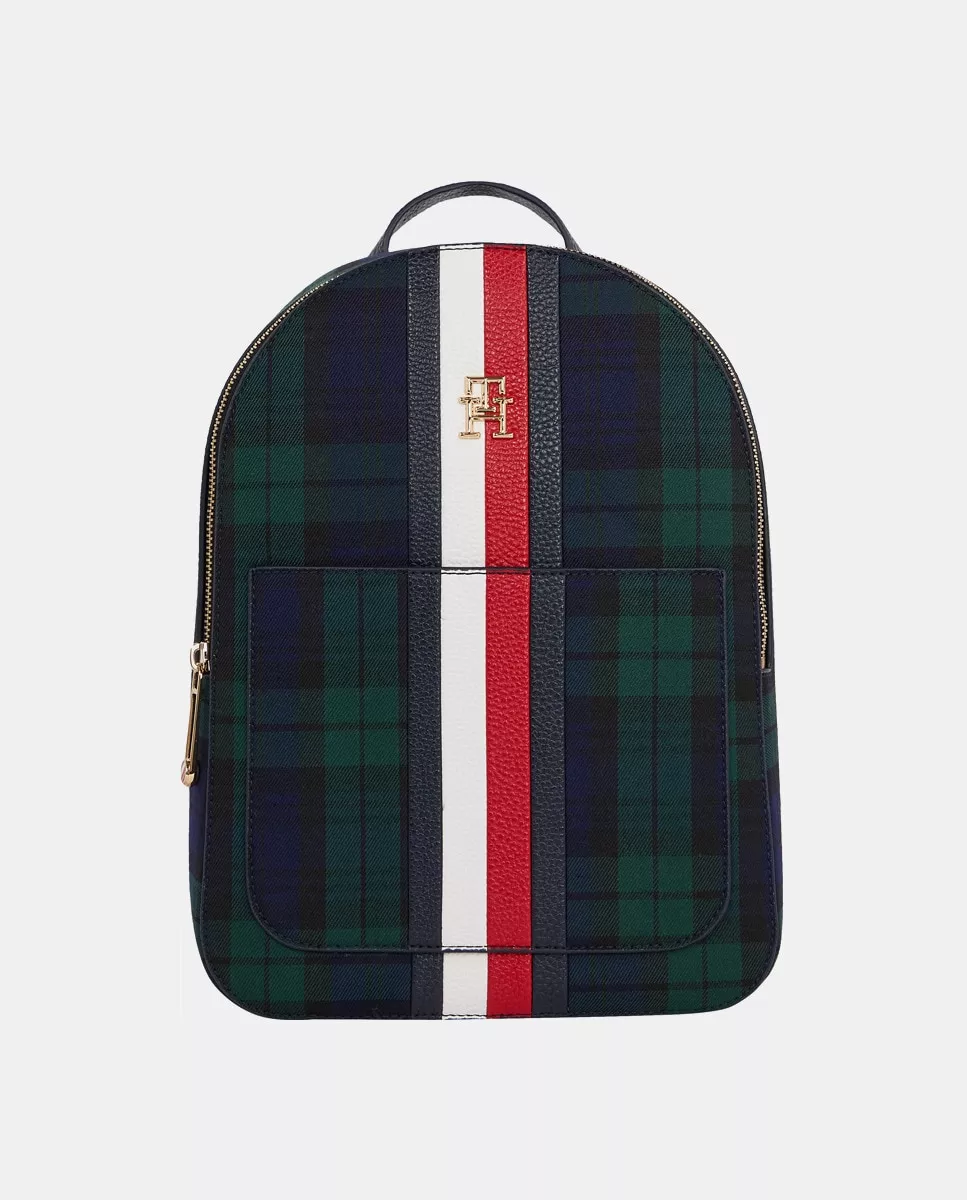 Tommy Hilfiger - Mochila Con Estampado De Cuadros Y Banda Corporativa barato