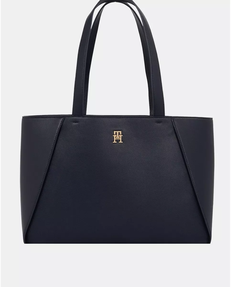 Tommy Hilfiger - Tote De Material Combinado En Azul Marino Con Logotipo Metálico En Oferta Tommy Hilfiger - Tote De Material Combinado En Azul Marino Con Logotipo Metálico Barato