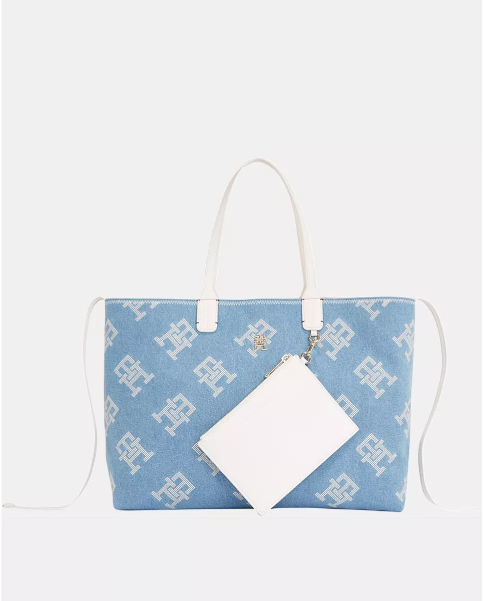 Tommy Hilfiger - Tote Denim De Algodón En Azul Con Logo Al Overo barato