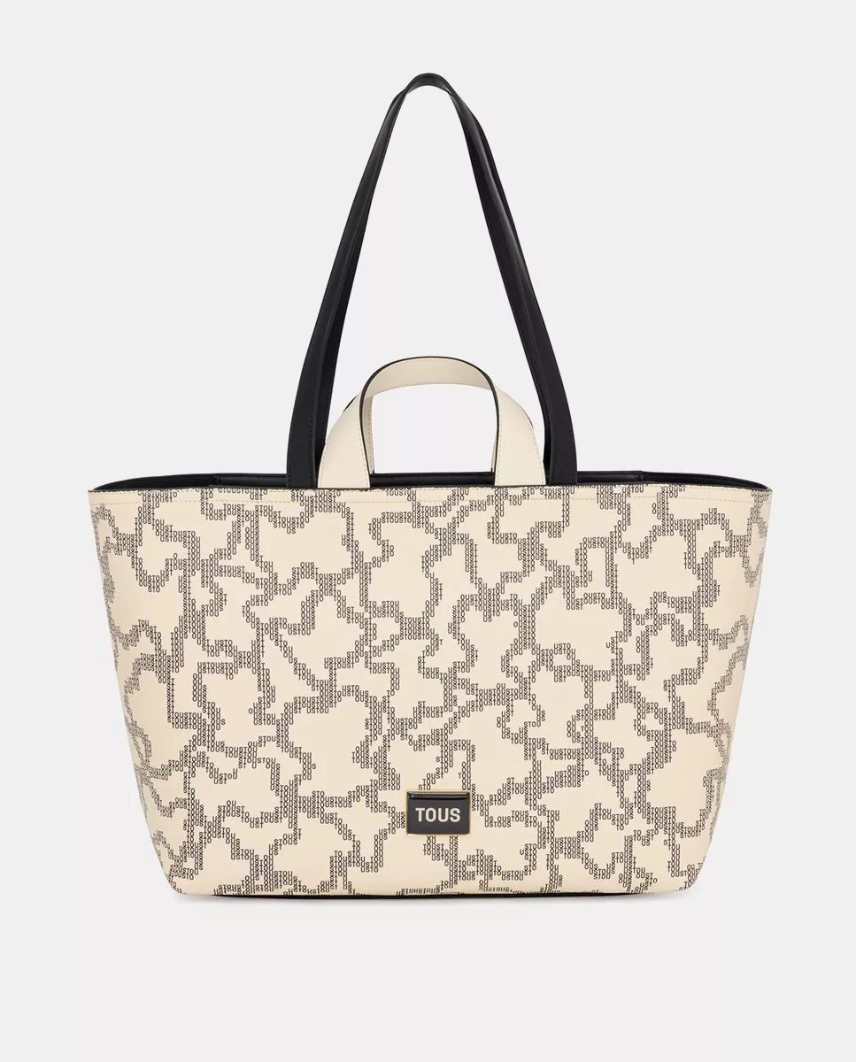 Tous - Bolso De Mano Mediano En Beige Con Estampado De Logos barato