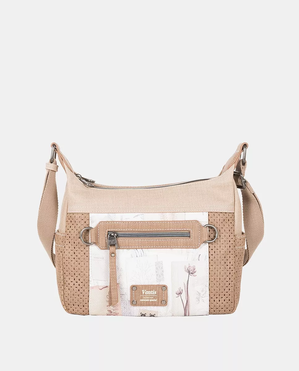 Ventis - Bandolera De Mujer Color Marrón Claro Con Frontal En PU Perforado barato