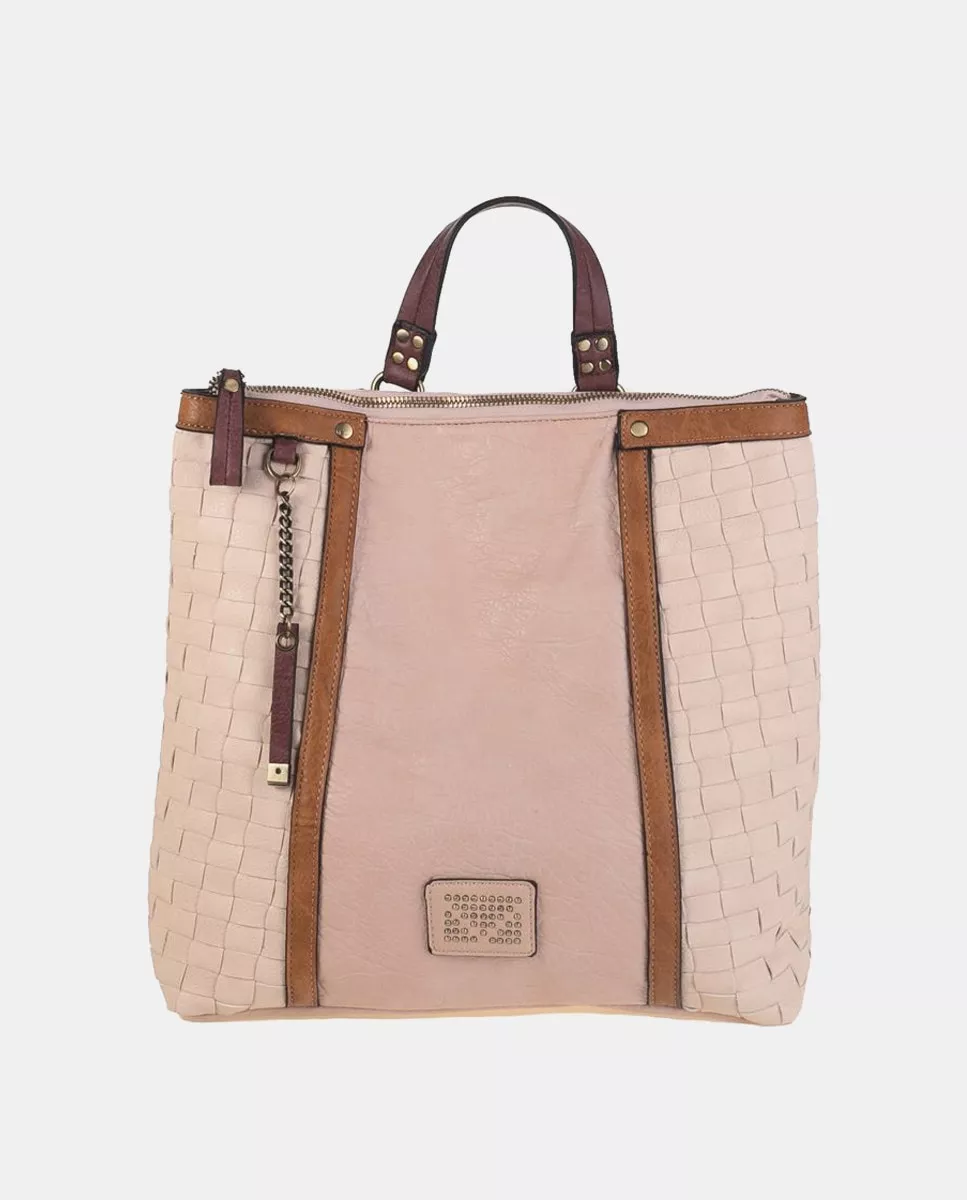Volum - Mochila Combinada En Paneles Trenzados Y Lisos En Color Nude En Oferta Volum - Mochila Combinada En Paneles Trenzados Y Lisos En Color Nude Barato