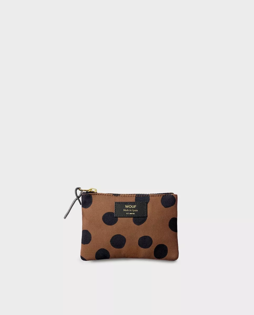 Wouf - Pouch Pequeño Dots De Poliéster Reciclado En Marrón Con Print De Lunares barato