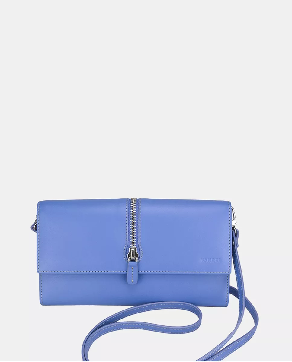 Yancci - Cartera Grande De Piel En Azul Claro Con Bandolera Extraíble barato